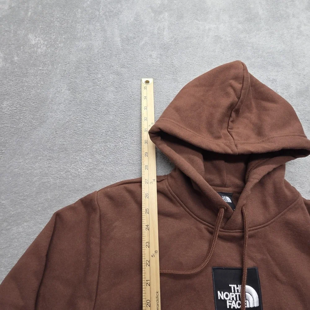 The North Face Hoodie Mens M Brown Pullover Hooded Lined Fleece Embroidered